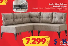 GARAJ HOME LAVİN KÖŞE KOLTUK TAKIMI ANTRASİT/KREM